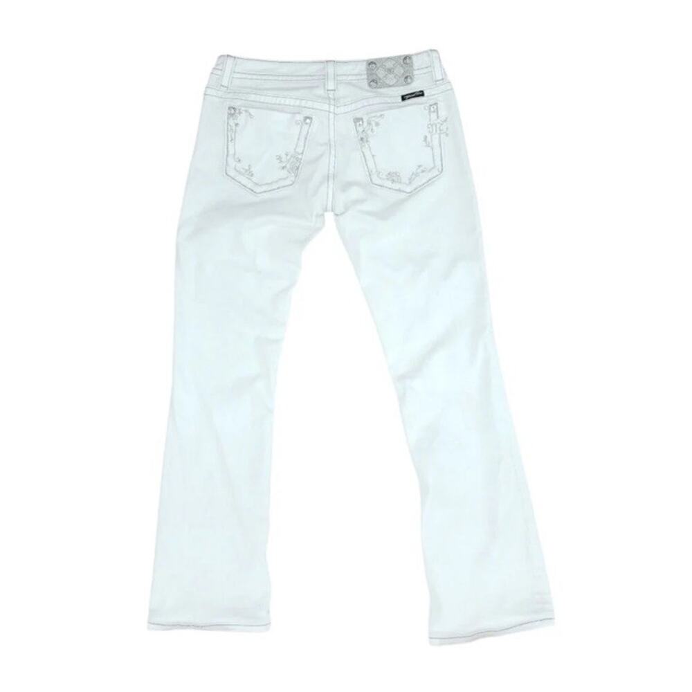 Miss Me Jeans Bootcut Embellished Rhinestone White Womens 30